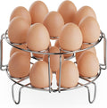 Egg Steamer Rack for Instant Pot - 2-Pack Stainless Steel Trivet | Stackable Racks to Hold 18 Eggs, For Pressure Cookers, Hard-Boiled & Deviled Eggs, Steaming, Meal Prep & Kitchen Use