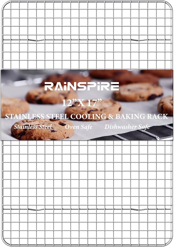 Cooling Rack Stainless Steel, Heavy Duty Cooling Racks for Cooking and Baking, Oven Safe Wire Rack for Cooking, Baking Rack for Oven Cooking Fits Half Sheet Cookie Pan, 12" x 17", 1-Pack