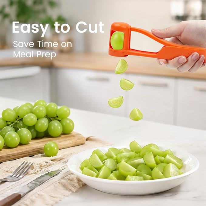 WhiteRhino Grape Cutter for Toddlers 1-3,Grape Slicer for babys Cherry Tomato Strawberry Sandwich Cutter for Kids Lunch Accessories,Grape Slicer Kitchen Gadget Grape Quarter