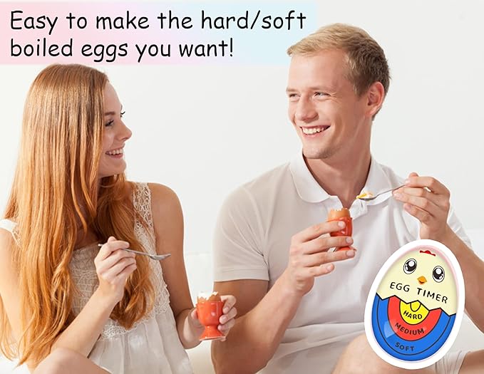 Lasubst Egg Timer for Boiling Eggs that Changes Color When Done, 4 Tricolor