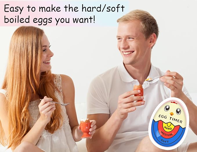 Lasubst Egg Timer for Boiling Eggs that Changes Color When Done, 2 Tricolor