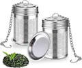 2 Pack Stainless Steel Tea Infusers, Extra Fine Mesh Strainers with Drip Trays, Brew Loose Tea