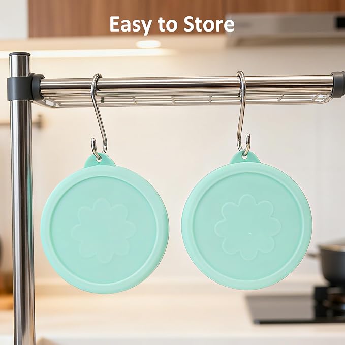 1 Cup Round Silicone Storage Cover Lids Replacement for Anchor Hocking and Pyrex 7202-PC Glass Bowls (Container not Included) (Green) 2 Pack