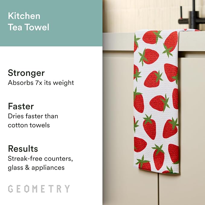 GEOMETRY Spring Kitchen Towels - Quick Dry Microfiber Cloth Spring & Summer Dish Towels for Kitchen Drying - Premium Quick Dry Towel - Pear Slices, 18" x 30" - 1-Pack