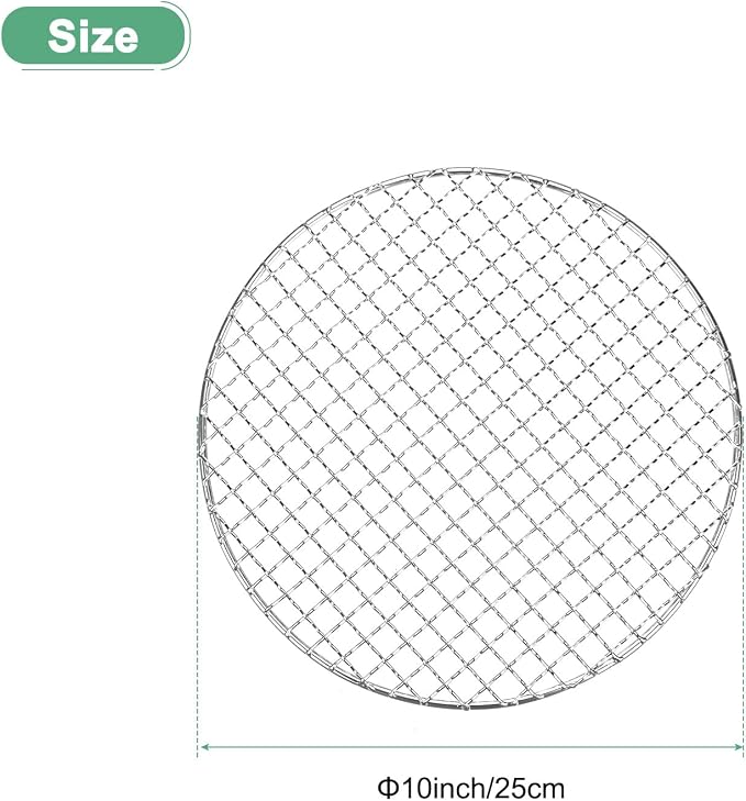 M METERXITY Cooling Rack, 10" Round Stainless Steel Baking Rack for BBQ/Cooking/Roasting/Grilling/Steaming/Drying, Wire Cooling Rack for Baking [Silver]