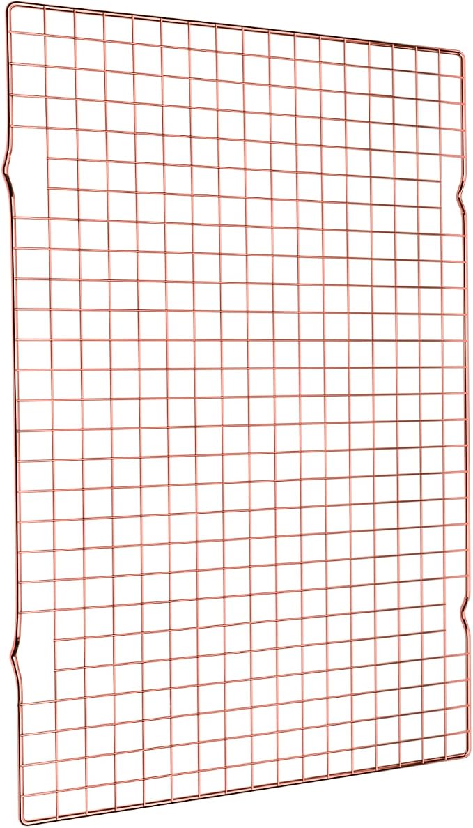 Cooling Rack for Cooking and Baking, 16" x 10" Wire Rack, Rose Gold | Thick Wire Rack, Oven & Dishwasher Safe, for Roasting, Grilling, Drying, Fits Half Sheet Pan