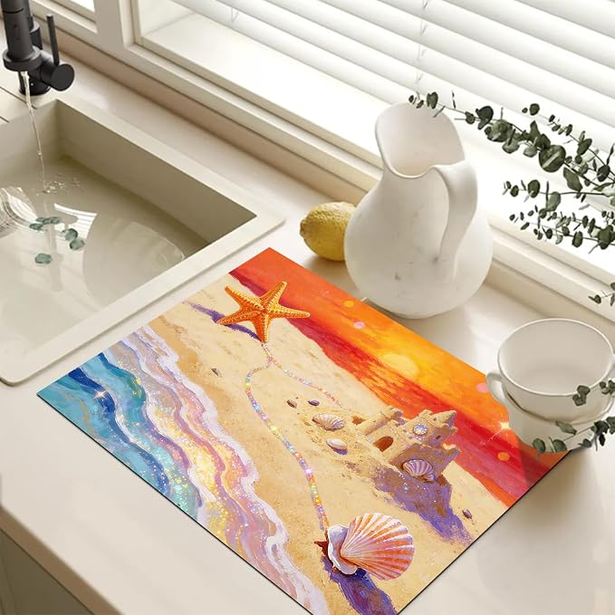 HOMETITUTE Summer Stove Top Cover 28x20 Starfish Beach Heat Resistant Protector