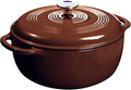 Lodge Essential Enamel Cast Iron Dutch Oven 6 Quarts - Perfect for Bread Baking, Braising, Marinating & Slow Cooking, Features Moisture-Sealing Lid & Dual Handles, Kitchen Essentials, Burnt Sienna