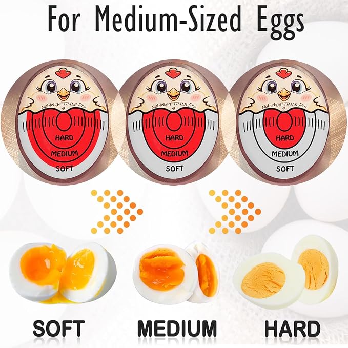 Nobleegg Egg Timer Pro2 Perfect Soft Hard Boiled Eggs Cooker Kitchen Gadget Red, Certified