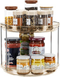LAMU 2 Tier Lazy Susan Turntable Organizer 9.25'' Rotating Spice Rack Organization for Cabinet, Kitchen, Pantry, Countertop, Bathroom, Vanity, Medicine Cabinet Organizer, Amber