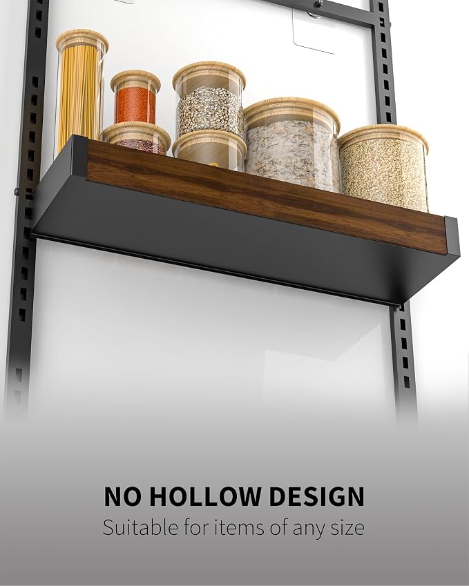 Moforoco Wood 9-Tier Over The Door Pantry Organizer, Wooden Pantry Organization and Storage, Black Hanging Basket Wall Spice Rack Seasoning Shelves, Home & Kitchen