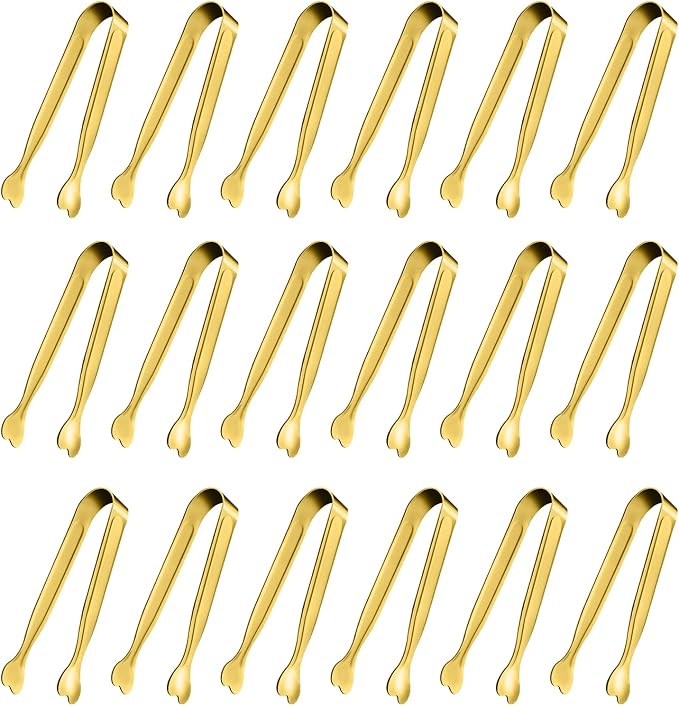 Mini Serving Tongs, Anytrp 18-Packs Stainless Steel Sugar Tongs, 4.3 inch Ice Tongs Kitchen Appetizers Tong for Coffee Bar, Tea Party, Desserts Party, Sugar and Ice Bucket