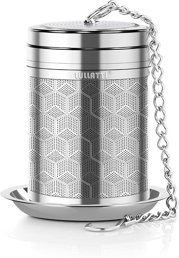1-Pack Large Tea Infuser 304 Steel Fine Mesh for Teapots & Mugs | Designed for loose leaf tea, large basket holds plenty, and dishwasher-safe for easy care.