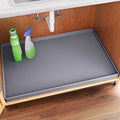 FLATO Waterproof Under Sink Mat, 34" x 22", Dark Gray | Shelf Liner for Kitchen and Bathroom, Cabinet Protector, Organizers and Storage, Flexible Silicone Drip Tray