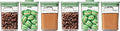 OXO Good Grips Airtight POP Container | Pistachio | Push Button Seal | For Sugar & Flour | 3 Containers with Mini Scoops, Pack of 2