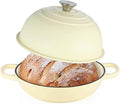 Enameled Cast Iron Bread Oven Dutch Oven Pot with Lid Beige | Bread Dutch Oven for Sourdough Bread Baking, 6 Quarts 10" Bread Pan with Dome Lid, Non-stick Cookware for Homemade Bread