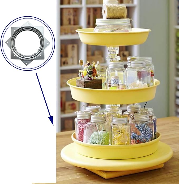 10Pack 6Inch Lazy Susan Hardware Square Rotating Bearing Plate Turntable | Lazy Susan Hardware Base for Serving Trays Kitchen Storage Racks Craft Table Zinc Plated Steel Swivel Plate 500lbs Capacity
