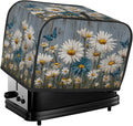 4 Slice Toaster Cover Vintage Wood Daisy Toaster Covers Four Slice Wide Slot Waterproof and Dustproof Covers for Wide Slot Toasters and Small Appliances Kitchen Decor Gifts