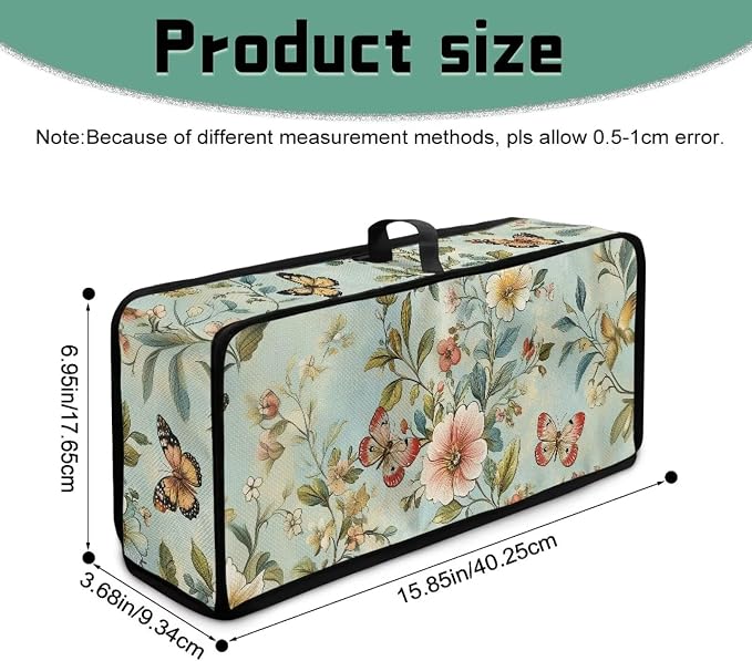 ZDCUSTOM Floral Butterfly Toaster Covers 2 Slice Wide Slot Fresh Toaster Dust Cover Long Washable Bread Maker Dust Fingerprint Protection, Kitchen Appliance Protector