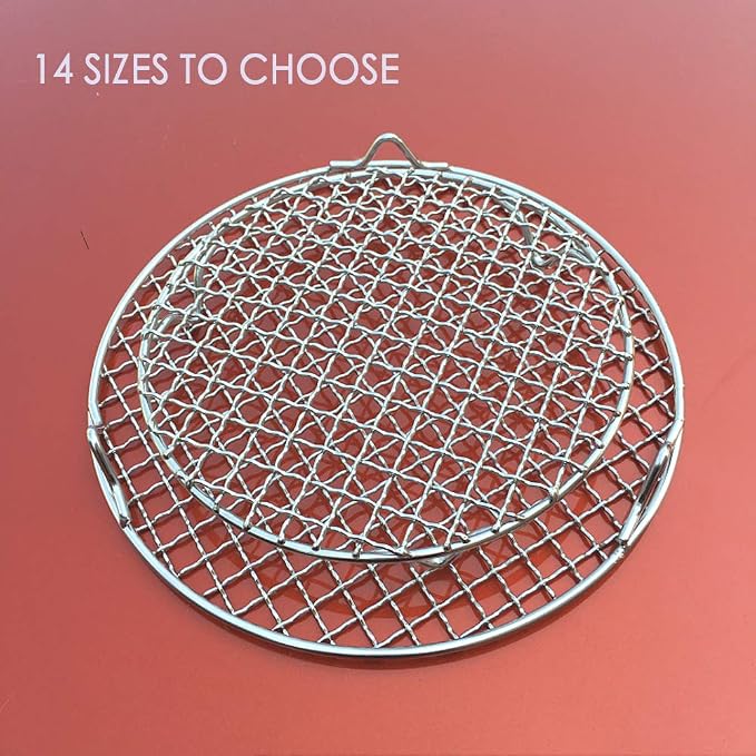 Cooling Rack with Legs Dia 7" Round Stainless Steel Cross Wire Barbecue Carbon Baking Net Grill Pan Grate for Instant Pot/Pressure Cooker/Oven (180mm/7)