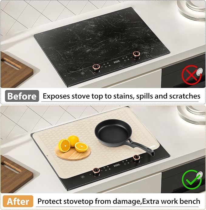 Extra Large 30x24 Inch Silicone Dish Drying Mat for Rack & Kitchen Counter | Easy Clean Silicone Drying Mat for Kitchen Counter , Non-Slip Dish Drain Mat , Heat Resistant Silicon Dish Mat, Beige, SAPID