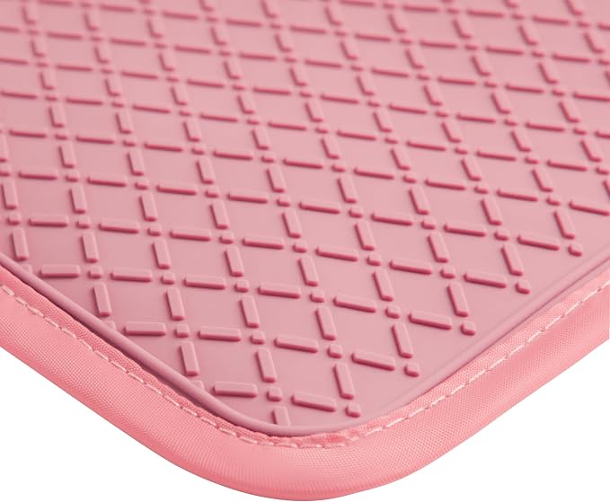 Ohocut Pink Checkered Pot Holder, Checkerboard Potholders for Kitchen, Silicone Pot Holders with Pocket for Kitchen Clearance 2 Pack Set, Hot Pads and Oven Mitts for Cooking Baking