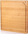 Zubebe Large Stove Cutting Board 20" x 20" Burner Cover Square Rv Chopping Board with Hole Grooved for Oven Apartment Kitchen(Bamboo)