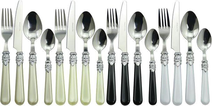 Gypsy Color Glam Mix & Match Stainless Steel Flatware Collection, Set of 16