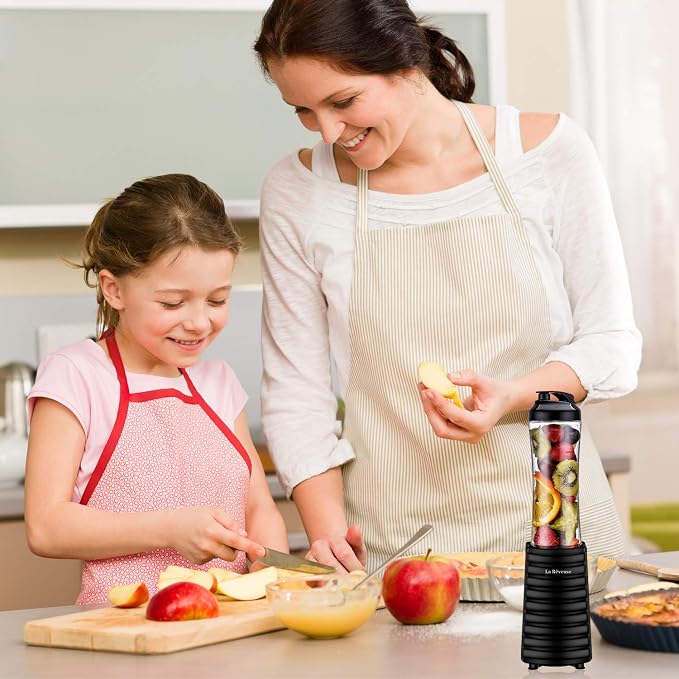 La Reveuse 300W Personal Size Blender (Black) + 18oz Replacement Bottle