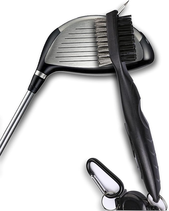 2 Pack Golf Towels with Club Brush, Microfiber Waffle Cleaning Set | Waffle pattern microfiber for strong water absorption, cleans clubs & balls, 2 towels + 1 brush, ideal for golfers