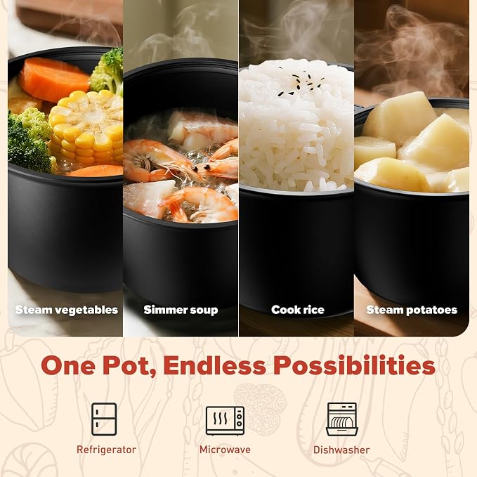 Small Microwave Cookware Steamer 1 Quart Vegetable Cooker for Cooking | Microwave Cooker with Food Container, Removable Filter and Lockab - BPA Free, Dishwasher Safe