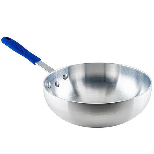 Winco Aluminum Stir Fry Pan, 11-Inch,Silver | Deep sides, Great for Sauteing, Searing, Frying and Restaurant Kitchens