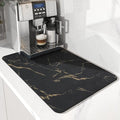 AMOAMI Coffee Mat Hide Stain Rubber Backed Absorbent Dish Drying Mat for Kitchen Counter - Fits Under Coffee Maker or Machine
