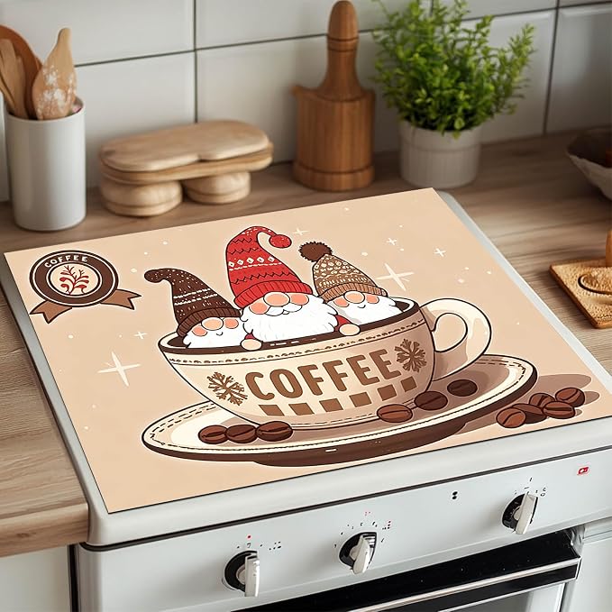 HOMETITUTE Coffee Cup Gnome Stove Cover 28x20 Diatomite Mat
