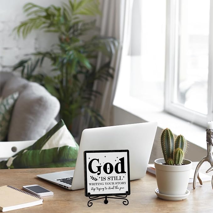 Home Decor, Farmhouse Shelf Decor For Living Room, Boho Aesthetic Table Decorations, Christian Gifts For Women Men, Entryway Tv Stand Fireplace Mantle Coffee Table Decoration (story-05)