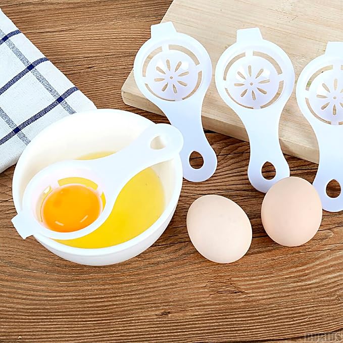 BURIUS Egg Yolk White Separator 3-Pack - Egg Divider Filter Tool - Kitchen Baking Gadget