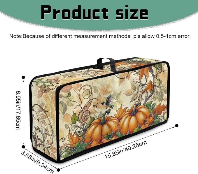 Pumpkins Toaster Cover 2 Slice Long Slot with Handle Thin Toaster Dust Cover Polyester Foldable Kitchen Accessories Compatible with Two Slice Bread Maker, Autumn Fall Gifts