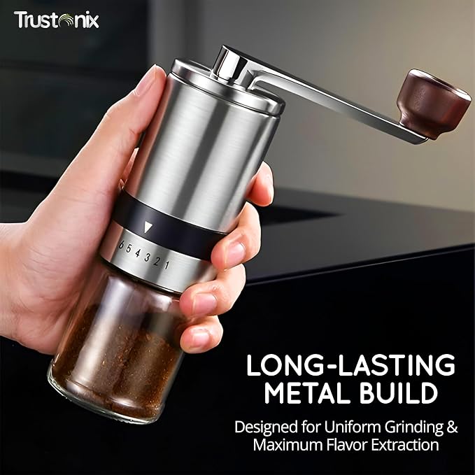 Manual Coffee Grinder for Home & Travel | Portable Hand Coffee Grinder | Cocoa Beans Grinder | Compact Design | Smooth Grinding | Easy To Use | Higher Efficiency | Powerful & Stable
