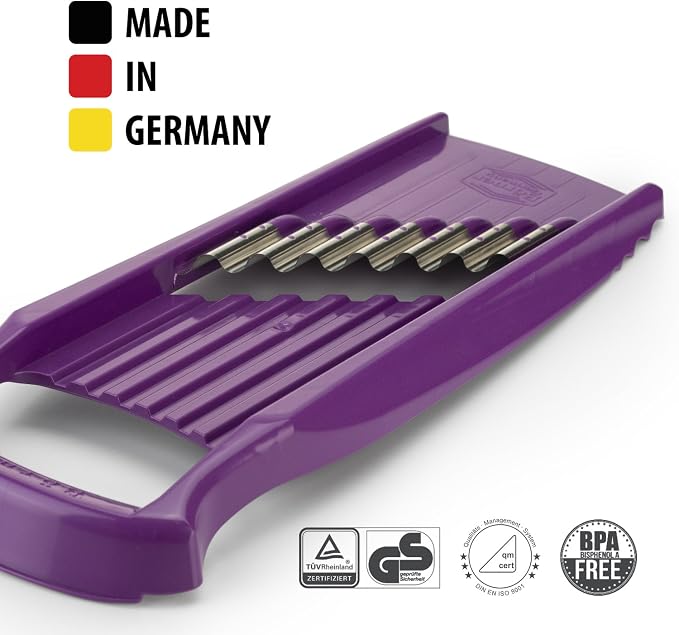 Börner Wave-Waffle XXL PowerLine Crinkle Cut Vegetable Slicer (Puple) • Slicer for XXL Wave & Waffle Cut • Wavy Vegetable Cutter • Slicer for Lattice Potatoes & XXL Wavy Potato fries