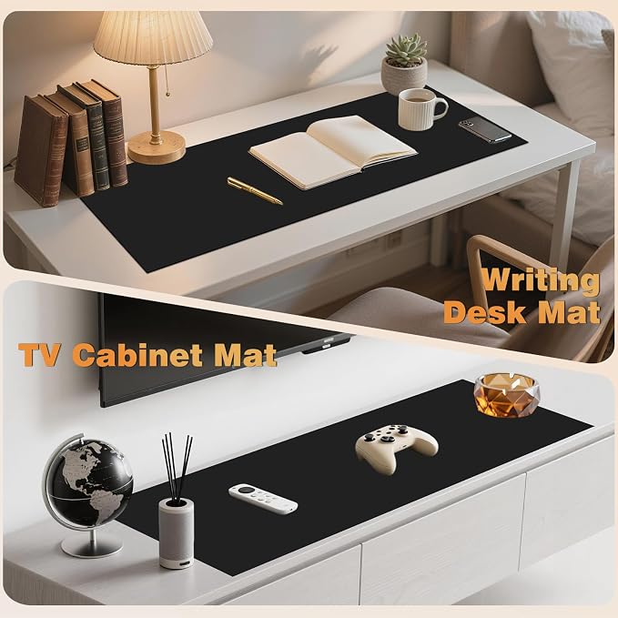 49.2" x 15.7" Large Silicone Mat for Kitchen Counter Protector, Cuttable | Silicon Countertop Protector Mat Heat Resistant Mats for Countertop, Cut to Fit Placemat Ship Roll by Foepoge, Black