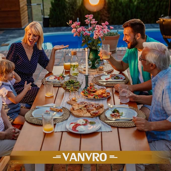 VANVRO Champagne Gold Silverware Set, 60-Piece Stainless Steel Flatware set,Matte Silverware Sets Service for 12, Tableware Cutlery Satin Finish Utensils for Kitchen,Dishwasher Safe