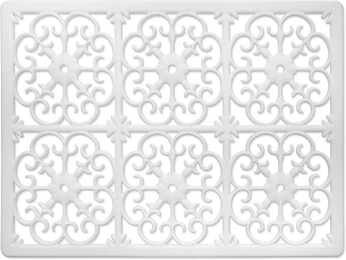 GASARÉ, Extra Large, Thick, Silicone Trivet for Hot Dishes, Pots, and Pans, Heat Resistant Mat for Countertop, Hot Pad for Kitchen, Easy to Clean, 16 x 12 x 3/8 Inches, White