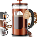 Veken French Press Coffee Maker,No Plastic Touching Cafe,34oz 1L Cafetera | Heat Resistant Thickened Borosilicate Glass Stainless Steel Brewer,Pot for Kitchen,Travel,Camping,Tea,Gifts,Copper