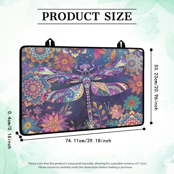 Boho Mandala Dragonfly Print Stove Top Covers for Electric Stove Stain Resistant Cooktop Cover 29.18 x 20.96 inch Stovetop Protector Pad Coffee Machine Mat for Flat RV Range