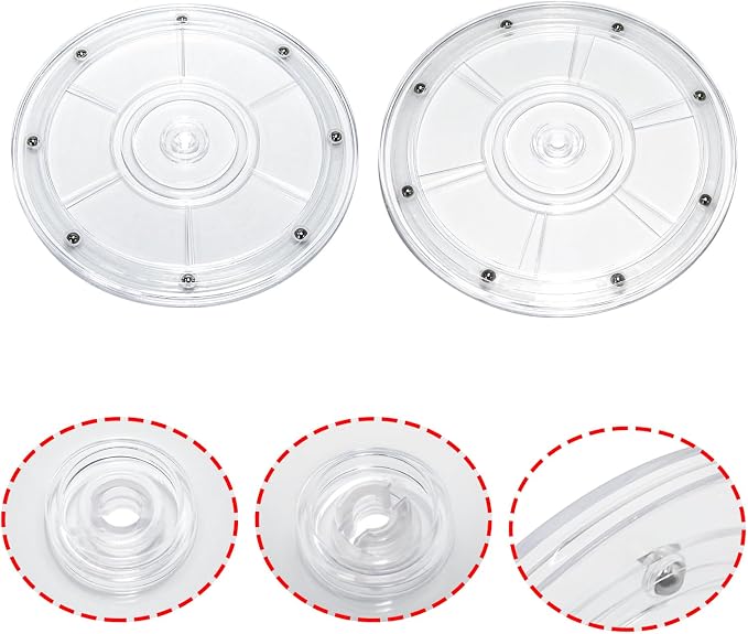 1Pcs Clear Acrylic Lazy Susan 8 Inch Turntable Organizer Bearings | Mini Lazy Susan, Small Lazy Susan Turntable, 360° Rotating Swivel Plate for Spice Rack, Cosmetic, Cake, Pantry, DIY Display