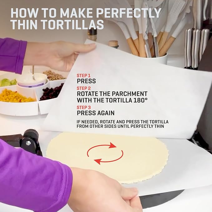 Uno Casa Cast Iron Tortilla Press 8 Inch - Bundle of Skillet for Roti / Comal Pan, Tawa / Dosa Pan Pataconera, Comales para Tortillas