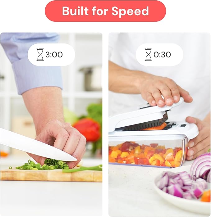 Fullstar Pro Original Vegetable Chopper & Spiralizer, Kitchen Prep Tool | 4 in 1 Veggie Slicer, Onion & Fruit Cutter with Sharp Stainless Steel Blades & Container, All-in-One Food Prep Tool (Black)