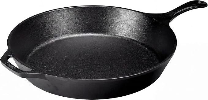 Lodge Seasoned Cast Iron Skillet 15 Inches - Frying Pan for the Stove, Grill or Campfire - Cooks Evenly - Features Easy-Grip Teardrop Handle - Non-Toxic, Nonstick & Long-Lasting