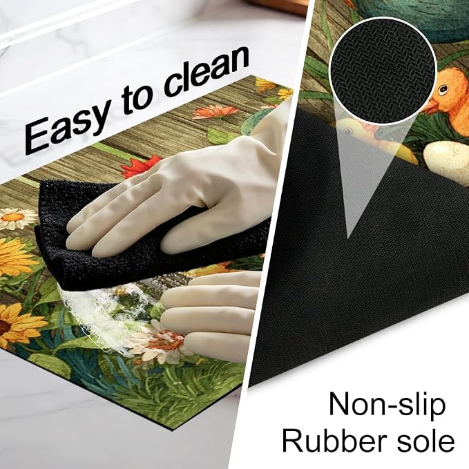 Farmhouse Rooster Stove Top Cover 28.35x20.47 in Non Slip | Heat Resistant Cooktop Protector Mat with Non-Slip Backing, Scratch Protection and Countertop Drying Mat.
