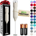 Zulay Kitchen Powerful Frother Wand AA Batteries Included, Ultra Fast Handheld Drink Mixer, Comfort Milk Frother, Stainless Steel Whisker, Frother Handheld for Coffee, Protein & Matcha - Frothmate 2.0